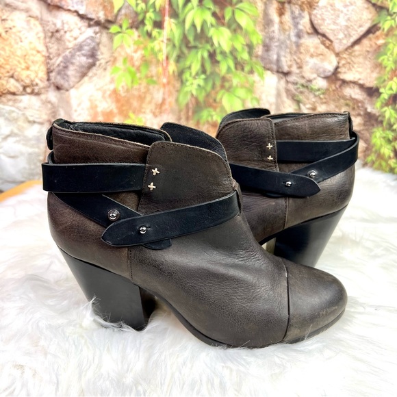 RAG & BONE Burnished Brown Leather Harrow Ankle Boots, 40 - Picture 2 of 14